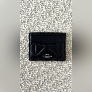 Coach Quilted Black Leather Card Holder